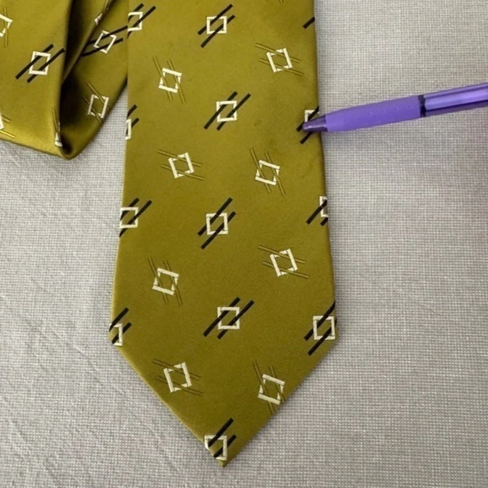Ermenegildo Zegna Green‎ Geometric Silk Tie